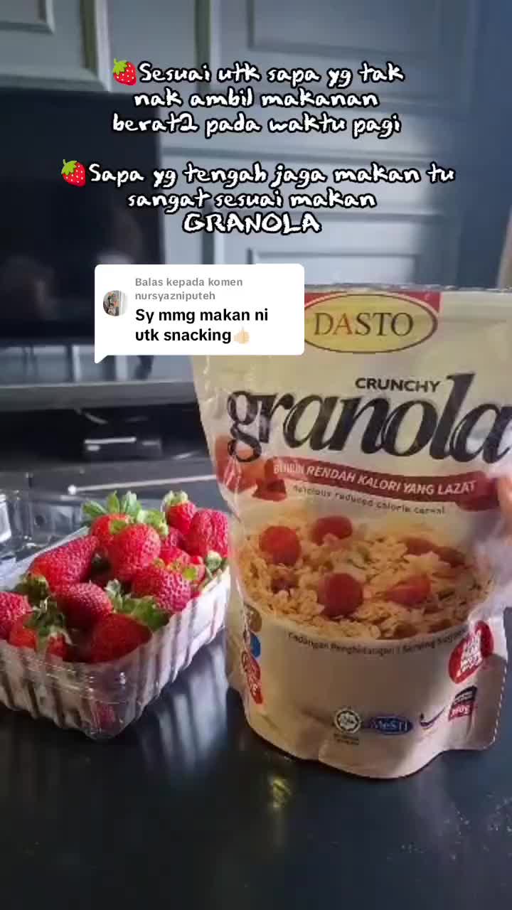 Membalas kepada @nursyazniputeh terima kasih syazni share feedback 🫰  #foodies #granola #menusihat #resepisihat #healthybreakfast  #sarapanpagi #kudapansihat 