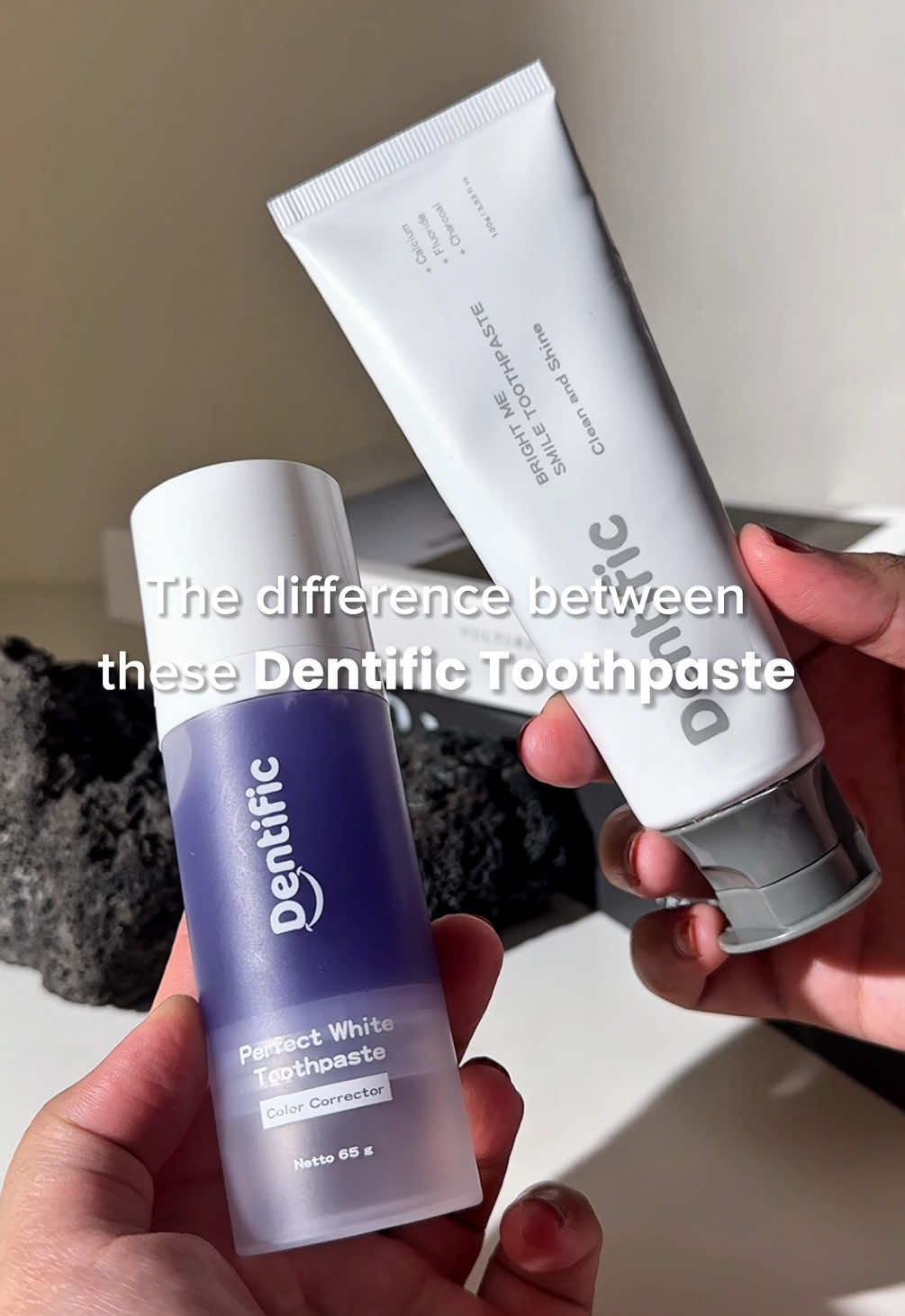 Choose your daily fighter to clean and whiten your teeth 🦷🪥: 🪨 Charcoal Toothpaste  🫐 Purple White Toothpaste  #dentificmy #dentific #yellowteeth #charcoaltoothpaste #colourcorrector #purpletoothpaste #dentalcare 