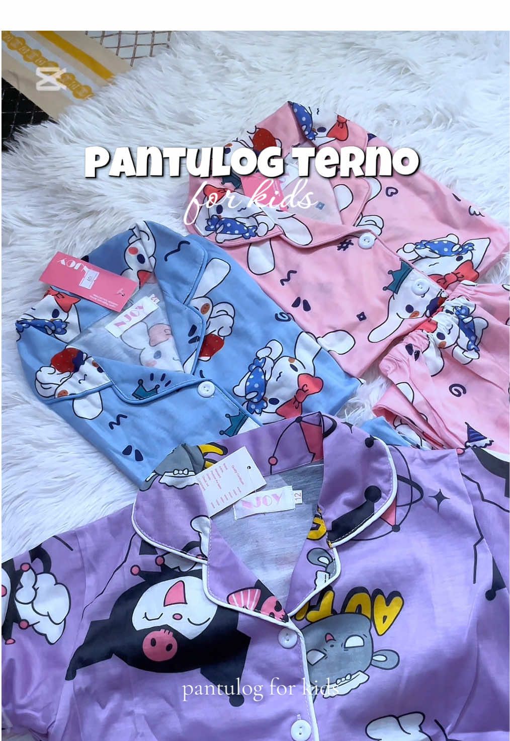 Cotton pantulog terno for kids kung fave den ng anak nyo itong si kuromi and melody magcheckout na kayo☺️ #ternoforkids  #sleepwear #pantulogforkids 