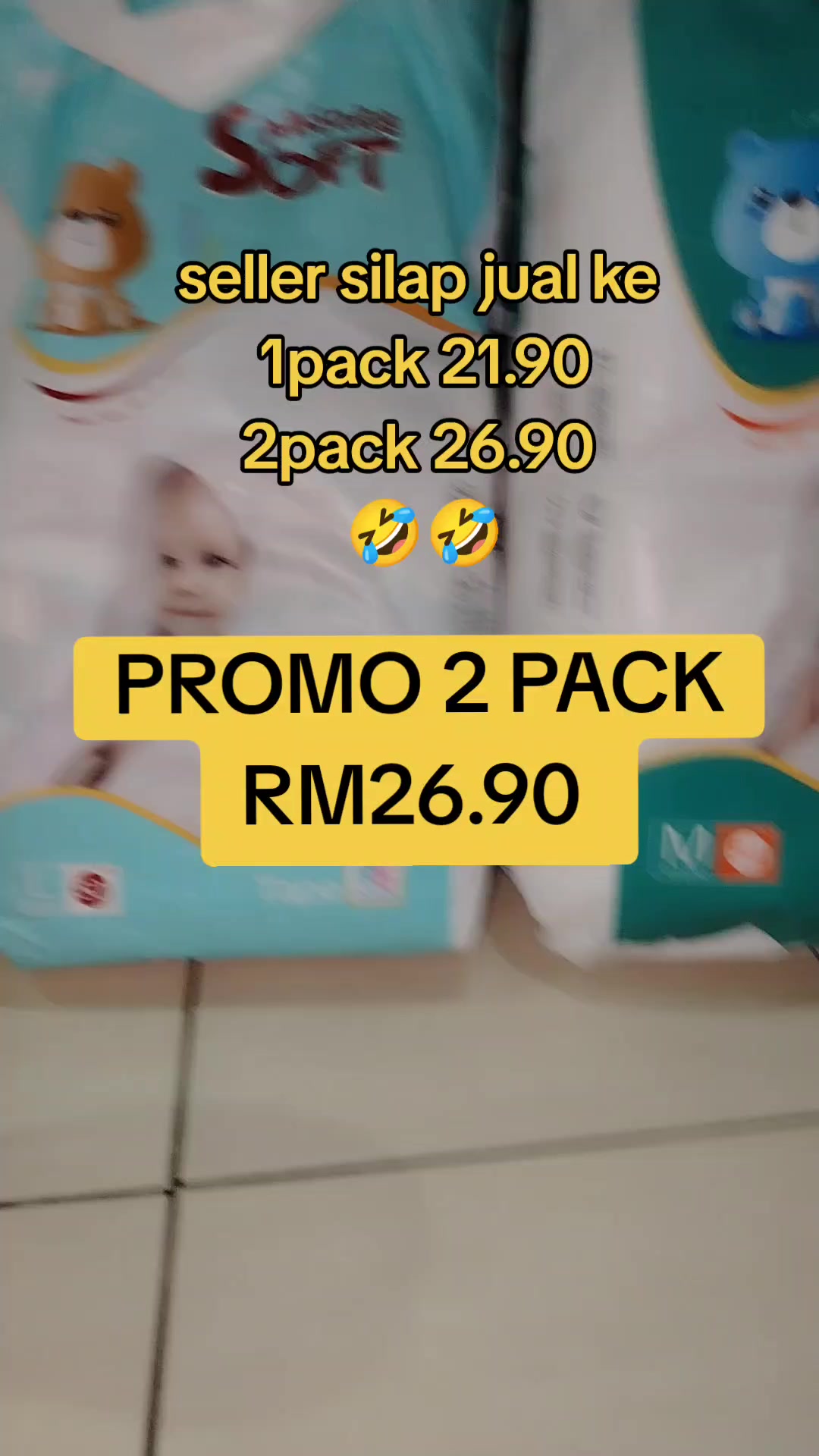 Korang seller nk jual harga sedekah ni korang Ada ka patut 2pack 26.90 je dy jual. kualiti jgn ckp mmg best laa. kthn pon padu. #pampers