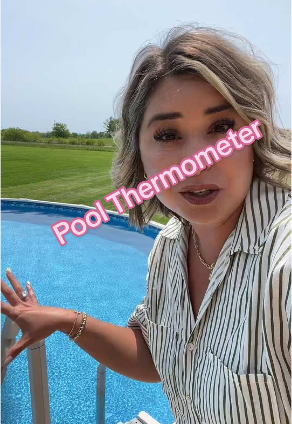 Check your pool temp at anytime! #poolthermometer #wirelesspoolthermometer #pooltemp #warmpool #swimtok #summerswim #tiktokshopsummerturnup #tiktokshop 