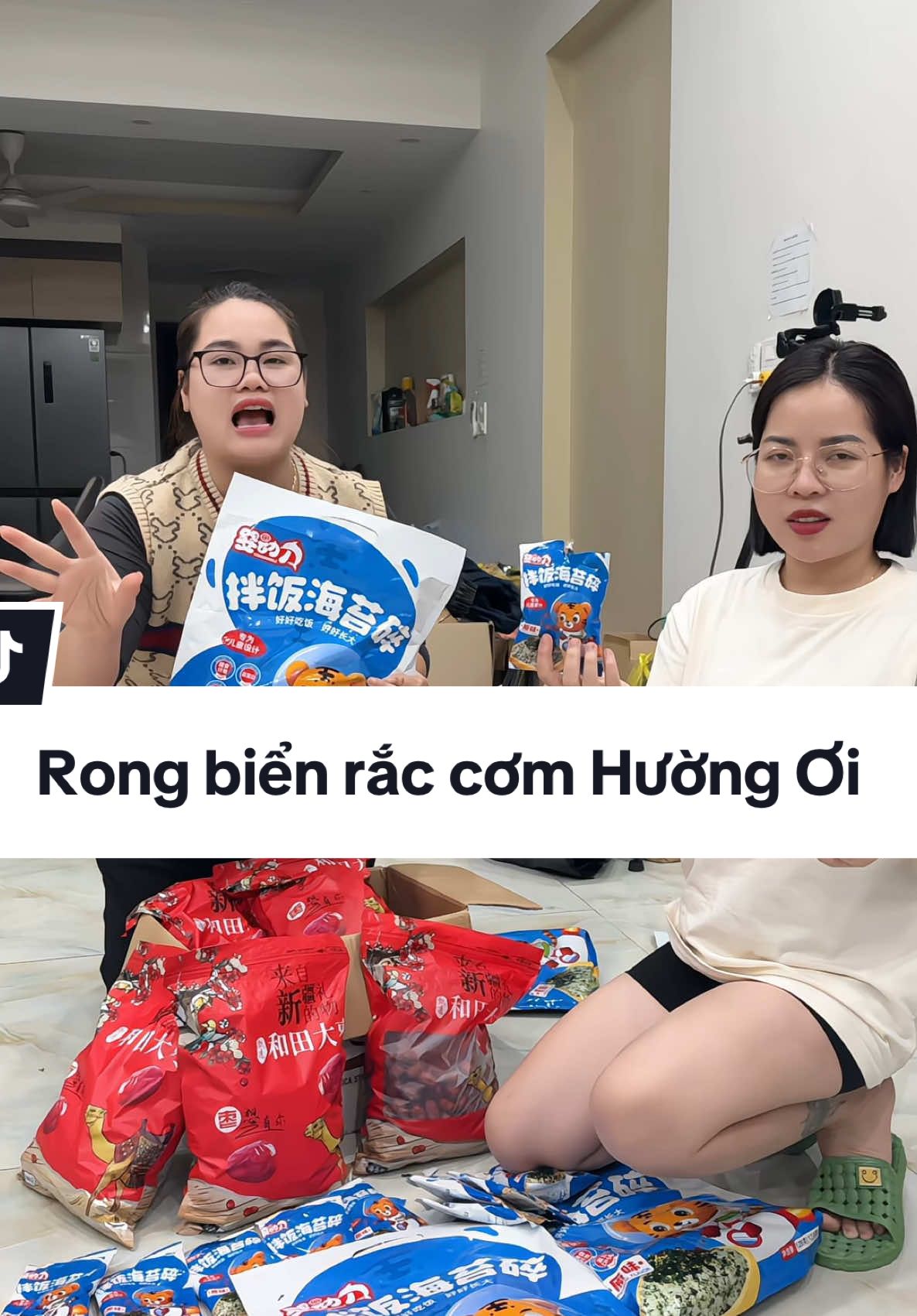 Rong biển rắc cơm nhà Hường Ơi quá ngon mn ạ 🥰🥰🥰 #rungrucro 