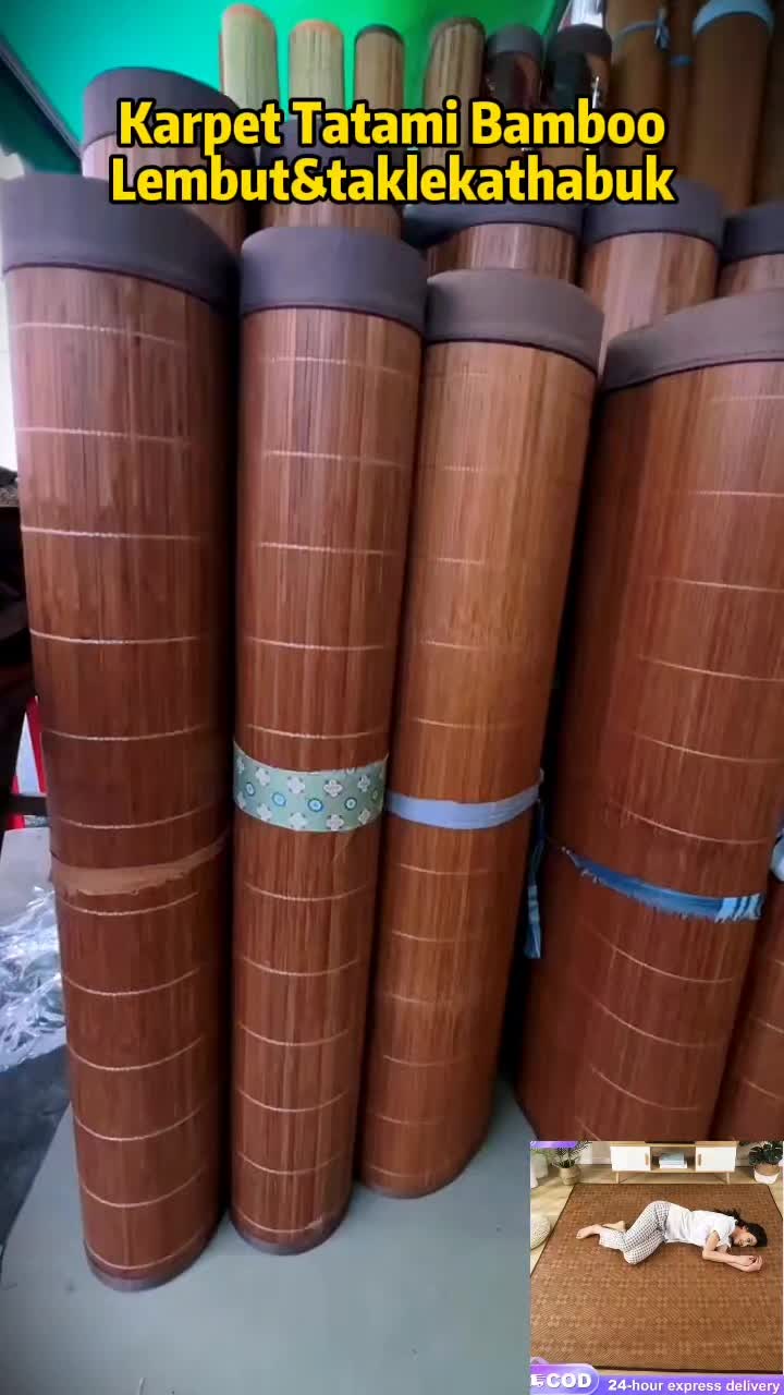 karpet tatami bamboo mesra anak2. Tak lekat habuk mak2 pun suka. #karpetbamboo #karpetatamibamboo #karpet 